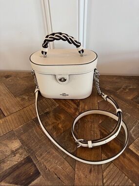 Coach Cream Mini Vanity Crossbody with Braided Top Handle